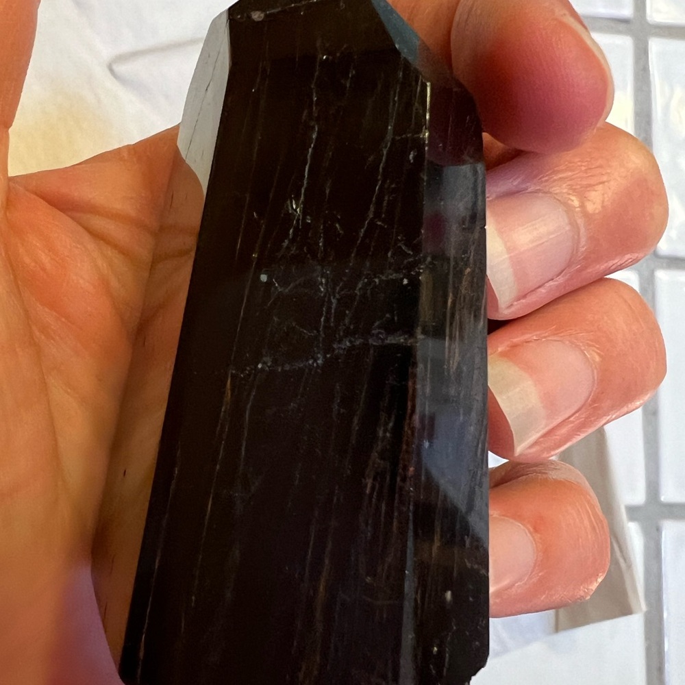 Black Tourmaline 5.08 Ounce Crystal Tower - Picture 8 of 15